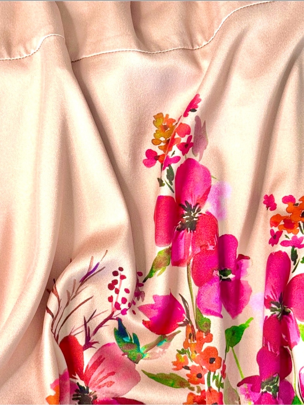 LPA Dress 191 Silk Floral Mini Dress Open Back Peach Champagne Size Large - Picture 8 of 11